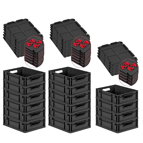 PROREGAL SuperSparSet 16x Eurobox Nextgen Grip Mit Scharnierdeckel Und Rote günstig online kaufen