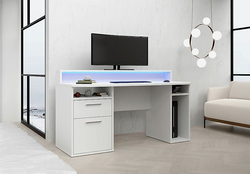 möbel-direkt.de Jugendzimmer-Set Gamingzimmer Tezaur "Snow", (Komplett günstig online kaufen