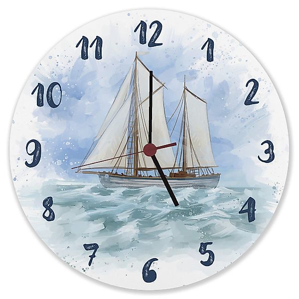 speecheese Wanduhr Segelschiff Wasserfarbenoptik Wanduhr aus günstig online kaufen