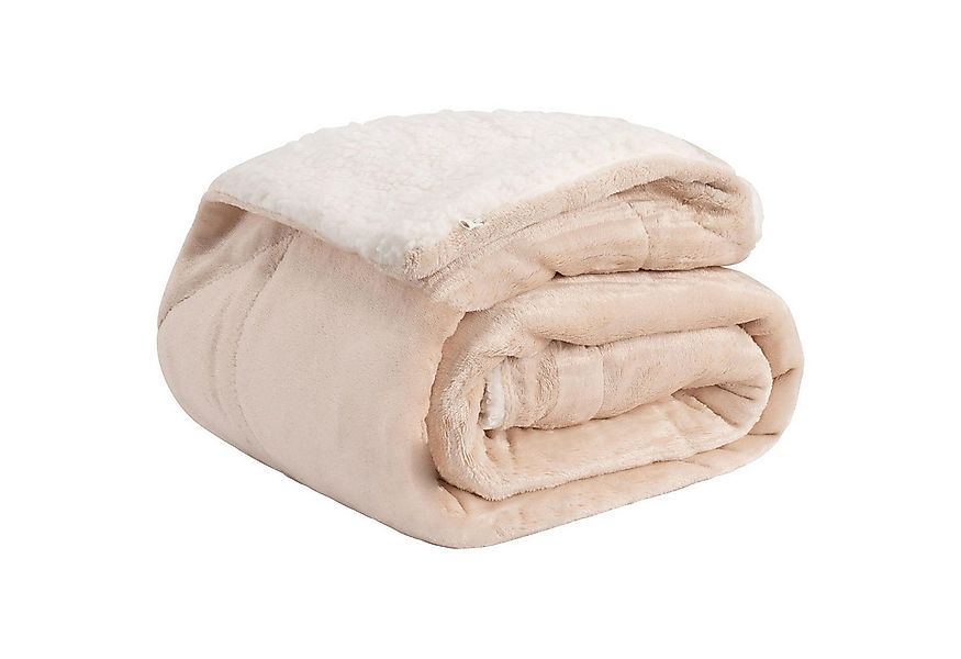 Wohndecke Cloudy Decke Kuscheldecke warm Sherpa Couchdecke mit Ecktasche, B günstig online kaufen