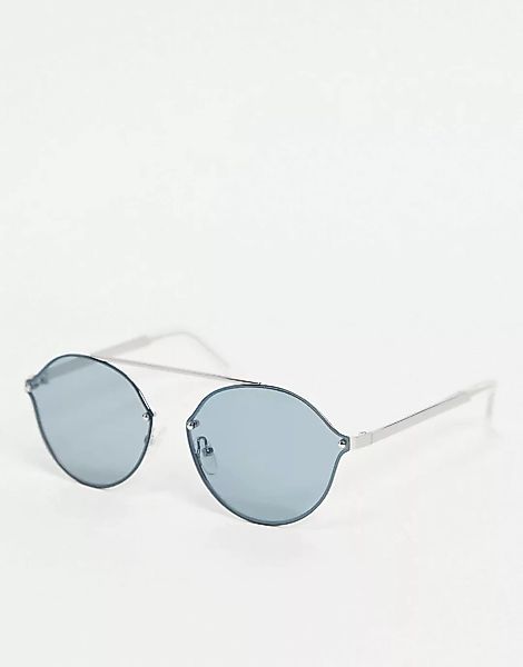 Pilgrim – Nani – Silber beschichtete Sonnenbrille-Blau günstig online kaufen