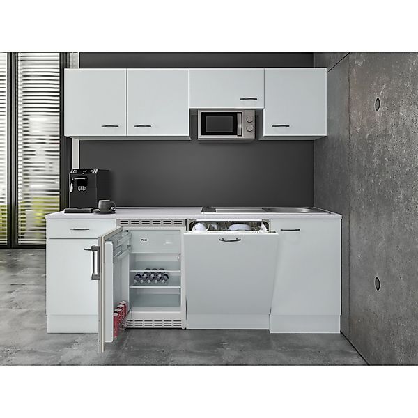 Flex-Well Classic Büroküche Wito 210 cm Weiß günstig online kaufen