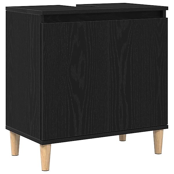 vidaXL Badezimmerspiegelschrank Waschbeckenunterschrank Schwarz Eiche 58x33 günstig online kaufen