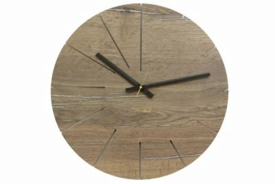 SIBAL Design.Home "Wanduhr Uhr ""Solaris"" (50cm Durchmesser)" braun/silber günstig online kaufen