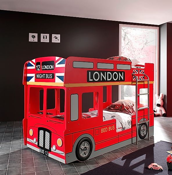 Vipack Etagenbett "London, in Londoner Stadtbuss-Optik, das Highlight im Ki günstig online kaufen