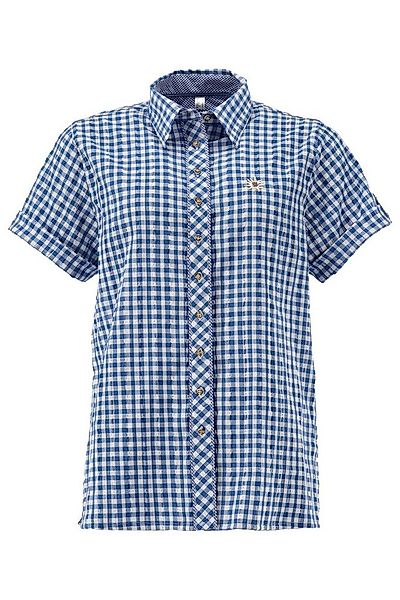 OS Trachten Trachtenbluse Tadora gerader Schnitt, Krempelärmel günstig online kaufen