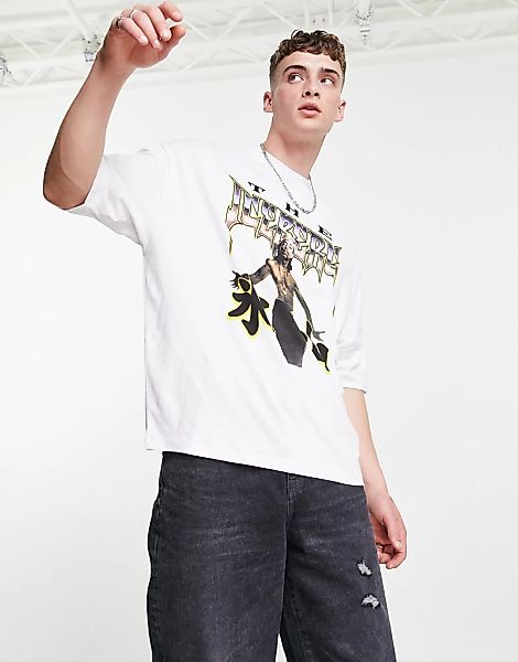 ASOS DESIGN – T-Shirt in Weiß mit „Ice-T“-Grafikprint günstig online kaufen