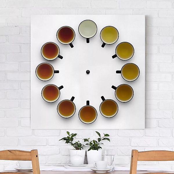 Leinwandbild Küche - Quadrat Tea Time günstig online kaufen