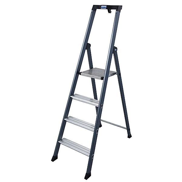Krause Stehleiter SePro S 4 Stufen 145 cm x 46 cm x 88 cm Eloxiert günstig online kaufen
