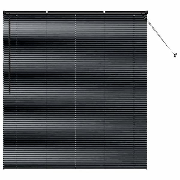 vidaXL Balkenjalousien mit Vorhängen Schwarz 175 x 155 cm Aluminium 4200615 günstig online kaufen
