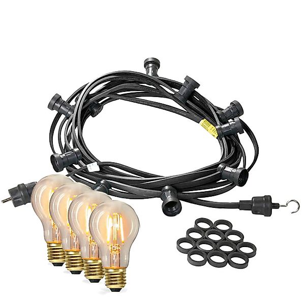 Satisfire Illu- Partylichterkette 40m Schwarz Biergarten Terrasse 60x LED F günstig online kaufen