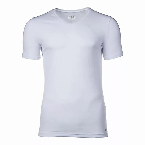 FILA Herren Unterhemd - V-Ausschnitt, Single Jersey, einfarbig Weiß S günstig online kaufen