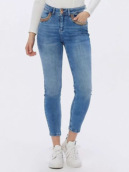 Christian Materne Skinny-fit-Jeans Denim-Hose figurbetont mit Paillettenver günstig online kaufen