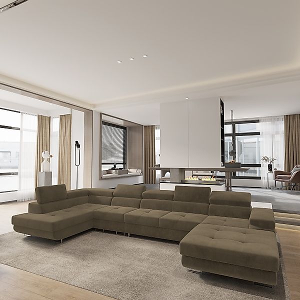 Masseno Ecksofa VELORA mit Schlaffunktion U-Form, günstig online kaufen