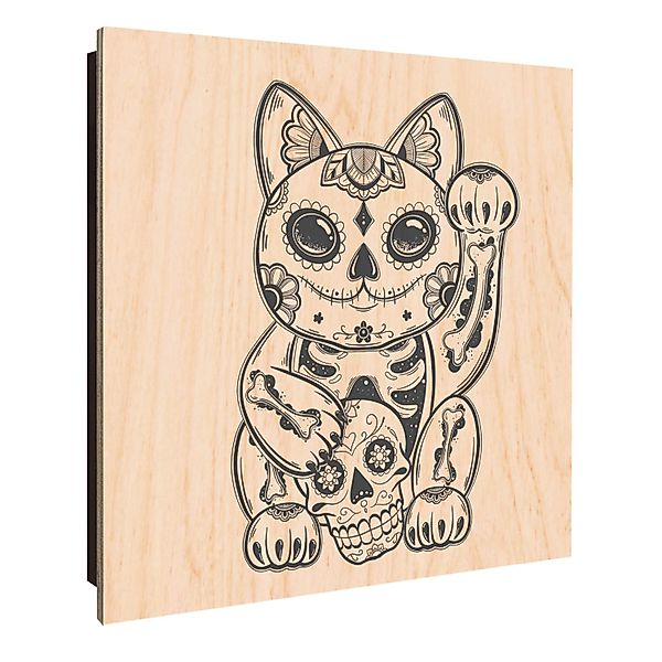 Banjado Schlüsselkasten Holz 30x30cm Schwarz Scharnier Rechts 50 Haken Desi günstig online kaufen