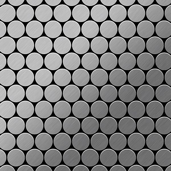 ALLOY Mosaik Fliese Massiv Metall Edelstahl Gebürstet Grau 1,6mm Stark Dome günstig online kaufen