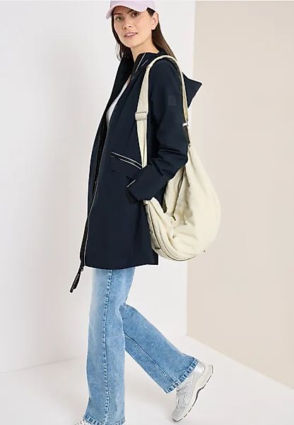 Mantel mit Kapuze und 2-Wege-Zipper günstig online kaufen