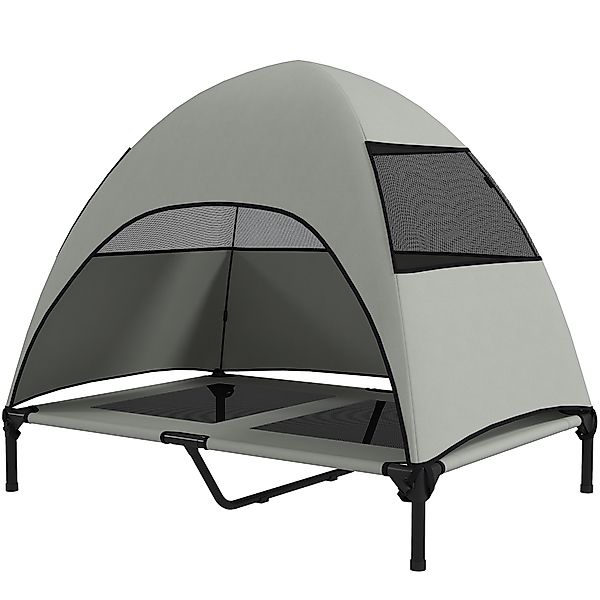 PawHut Hundeliege Outdoor mit Dach, Erhöhtes Hundebett für Große Hunde, Küh günstig online kaufen