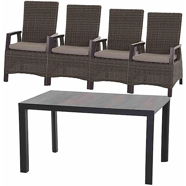 Siena Garden Gartenmöbelset Corido 5-teilig 4 x Dining Sessel 1 x Tisch günstig online kaufen