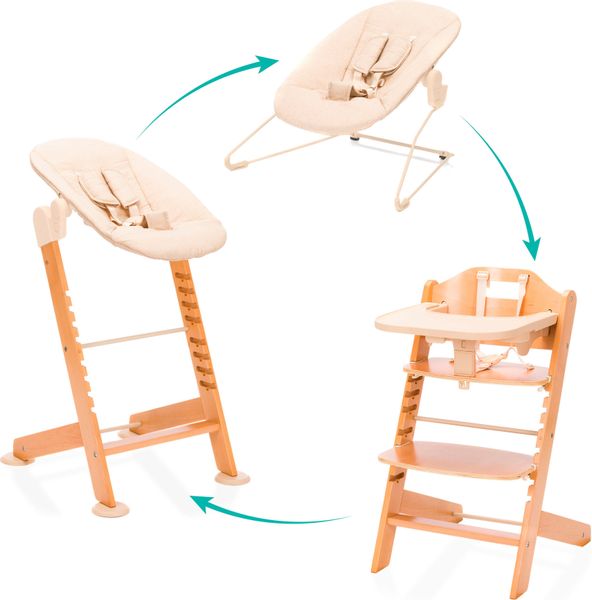 Fillikid Hochstuhl "Pia Swing" (Set) 3 Stk. inkl. Neugeborgenenaufsatz und günstig online kaufen