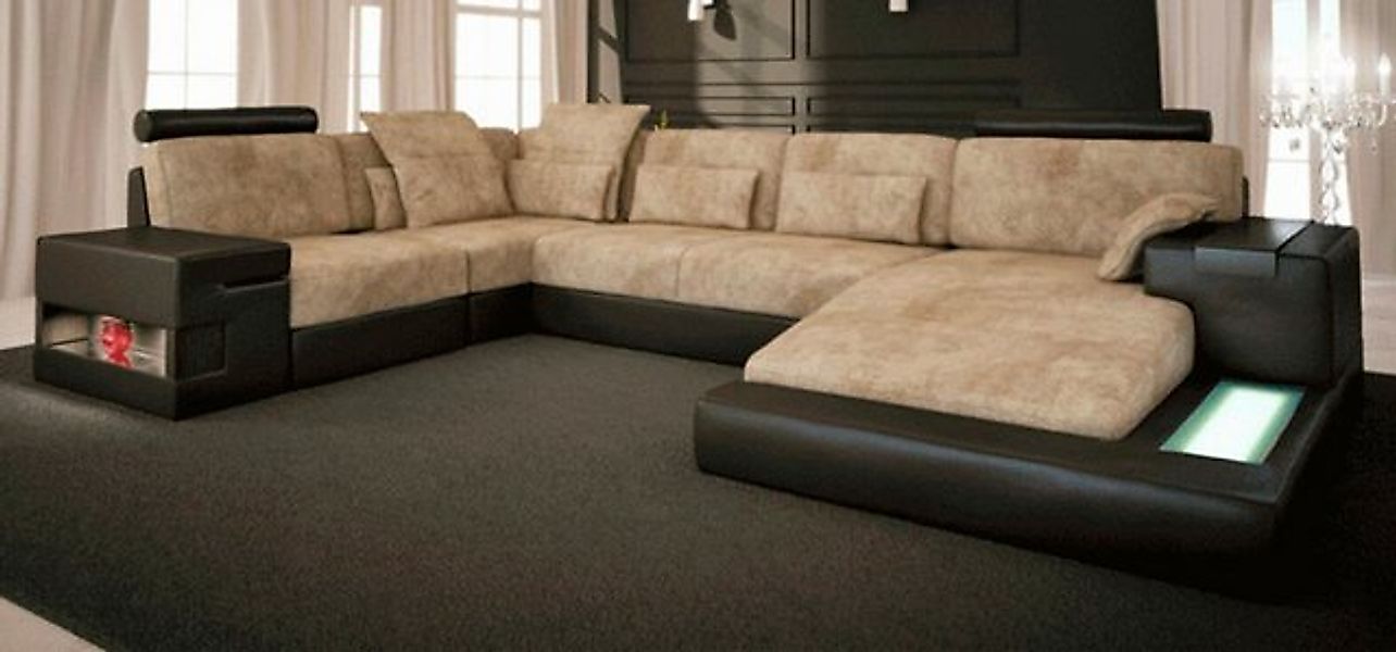 JVmoebel Ecksofa Ecksofa Big Wohnlandschaft Couch Sofa Polster Sitz Leder U günstig online kaufen