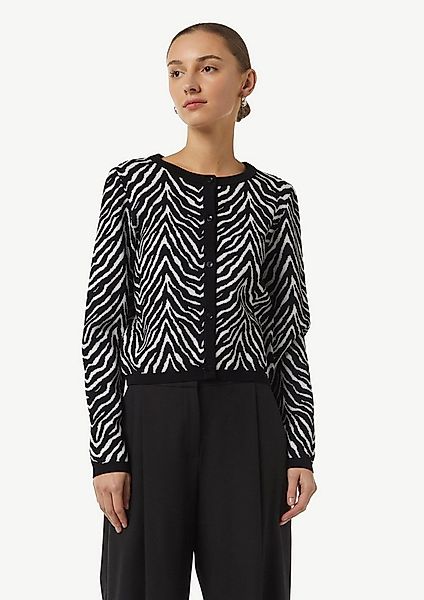 comma Cardigan Strickjacke Kurze Strickjacke mit Animal-Muster günstig online kaufen