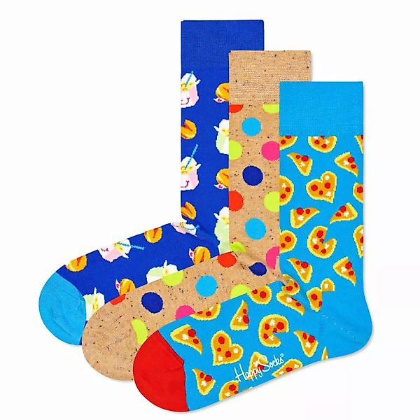 Happy Socks 3er Pack Unisex Socken - Geschenkbox, gemischte Farben Pizza Lo günstig online kaufen