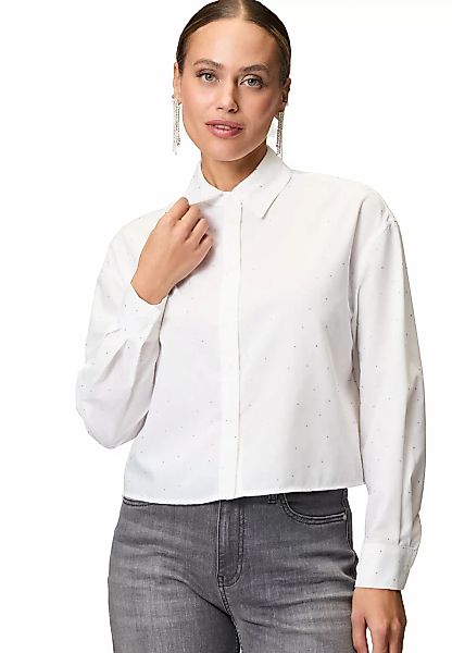 Zero Klassische Bluse "zero Bluse mit Strasssteinen" günstig online kaufen