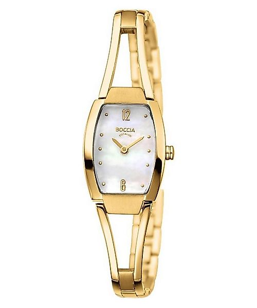 Boccia Quarzuhr Damen-Titan Goldfarben/Perlmutt günstig online kaufen