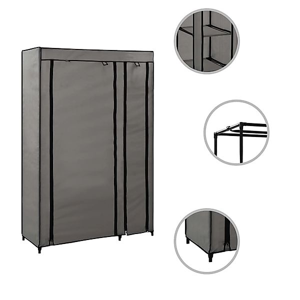 vidaXL Stoffschrank Faltschrank Grau 110x45x175 cm günstig online kaufen