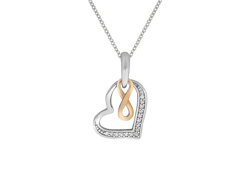 Zeeme Kette mit Anhänger Silber 925 rhodiniert mit Herz- und Unendlichkeits günstig online kaufen