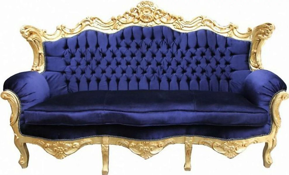 Casa Padrino Sofa Barock Sofa Master Royal Blau / Gold - Wohnzimmer Möbel C günstig online kaufen