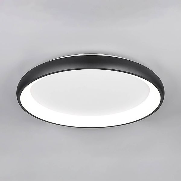LED-Deckenlampe Cardona, Ø 75 cm, schwarz matt, Metall, CCT günstig online kaufen