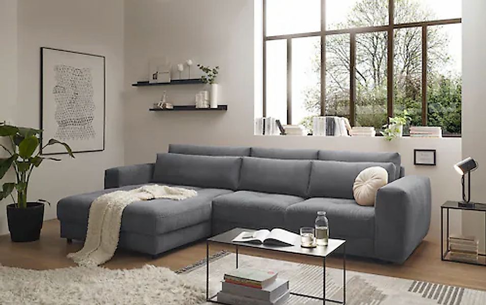 ED EXCITING DESIGN Ecksofa »Barura L-Form«, mit 3 Nierenkissen günstig online kaufen