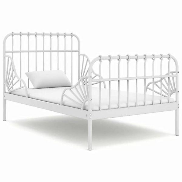 furnicato Bett Ausziehbett Weiß Metall 80x130/200 cm günstig online kaufen