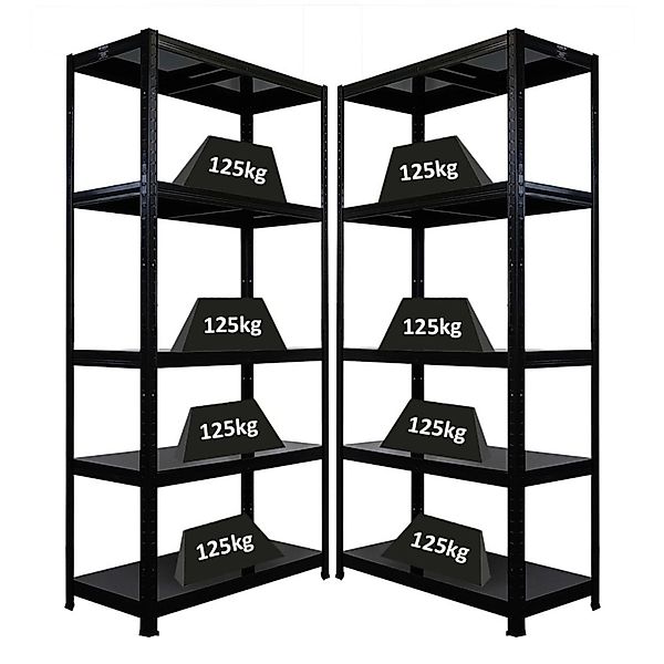 PROREGAL Mega Deal 2x Schwerlastregal Ragnar HxBxT 180x90x40cm 5 Stahlplatt günstig online kaufen
