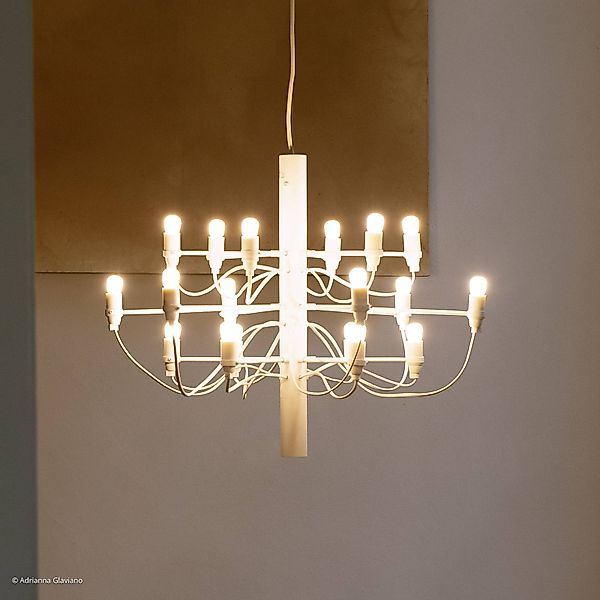 FLOS 2097/18 LED-Kronleuchter, gefrostet, weiß günstig online kaufen