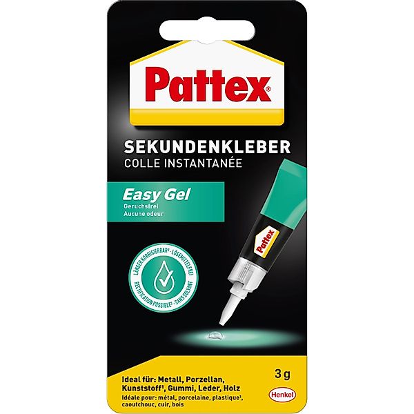 Pattex Sekundenkleber Power Easy Gel 3 g Tube Klar & Farblos günstig online kaufen