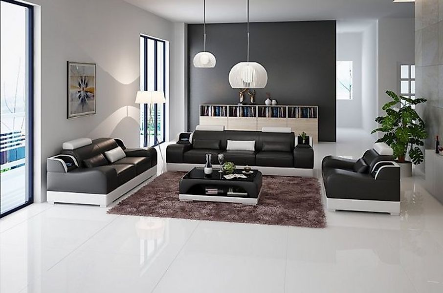 JVmoebel Sofa Klassische 3+2 Sitzer Sofa Couch Sofa Leder Sofa Polster, Mad günstig online kaufen