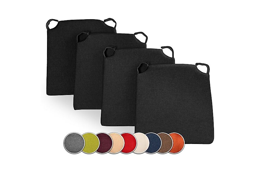sunnypillow Stuhlkissen 4er Set Kissen Maße: 42 (vorne), 35 (hinten) x 40 x günstig online kaufen