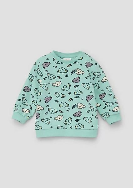 s.Oliver Sweatshirt Sweatshirt mit All-over-Print Rippblende günstig online kaufen