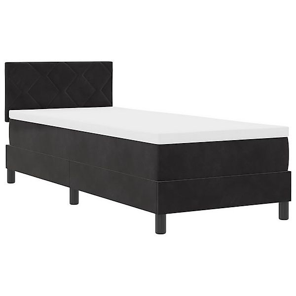 vidaXL Bett Boxspringbett mit Matratze Schwarz 80x200 cm Samt (1-tlg) günstig online kaufen