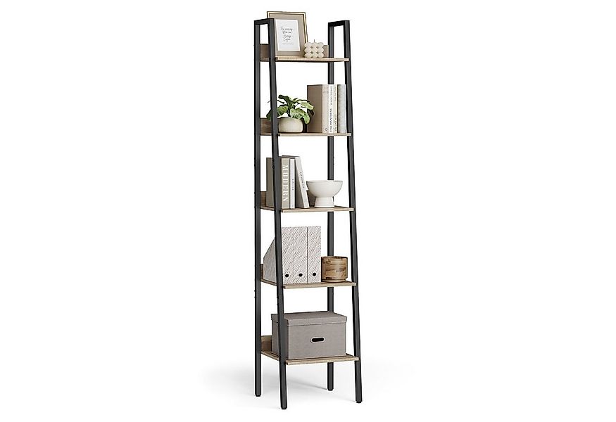 VASAGLE Standregal, Bücherregal, Leiterregal, 140/170 cm, Industrie-Design günstig online kaufen