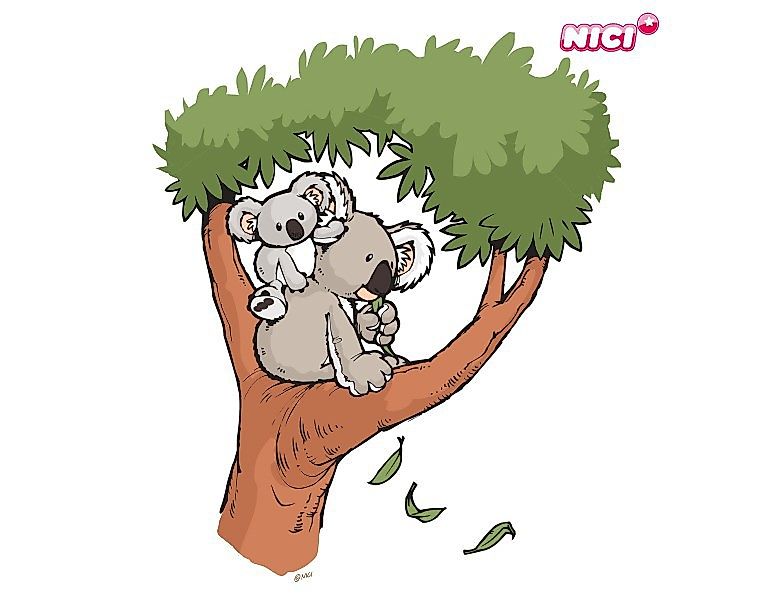 Wandtattoo NICI - Wild Friends Koala Joey - Koalafamilie auf Baum günstig online kaufen