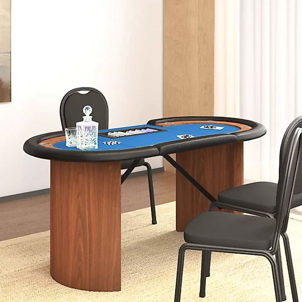 Vidaxl Pokertisch 10 Spieler Mit Chipablage Blau 160x80x75 Cm günstig online kaufen