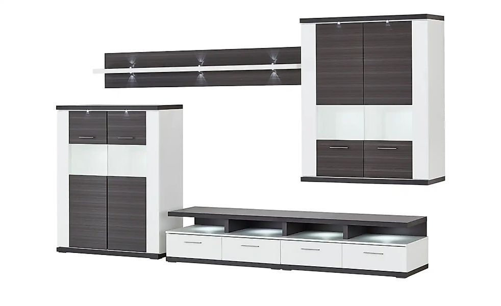 uno Wohnwand  Titan ¦ grau ¦ Maße (cm): B: 363 H: 207 T: 50.0 Kommoden & Si günstig online kaufen