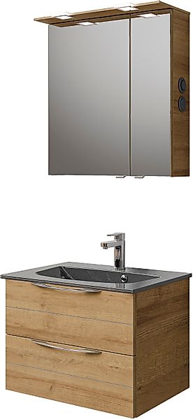 Saphir Badmöbel-Set »Serie 6025 2-teilig Mineralmarmor-Waschtisch mit LED-S günstig online kaufen