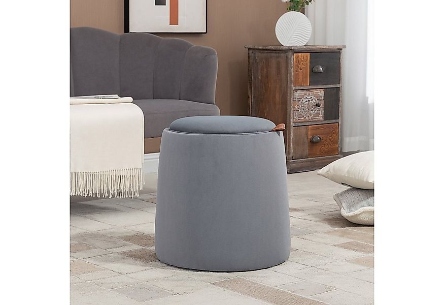 HOMCOM Sitzhocker 2-in-1 Hocker in Samtoptik inklusive Stauraum und abnehmb günstig online kaufen