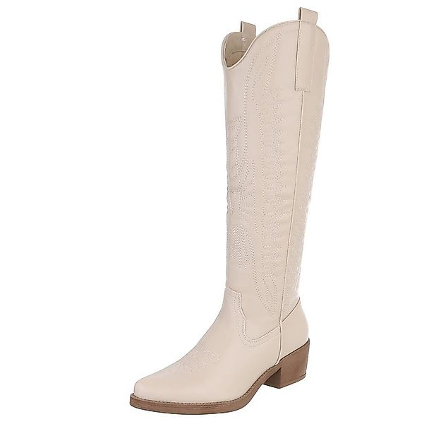 Ital-Design Damen Kniehohe Stiefel mit eleganter Stickerei Westernstiefel ( günstig online kaufen