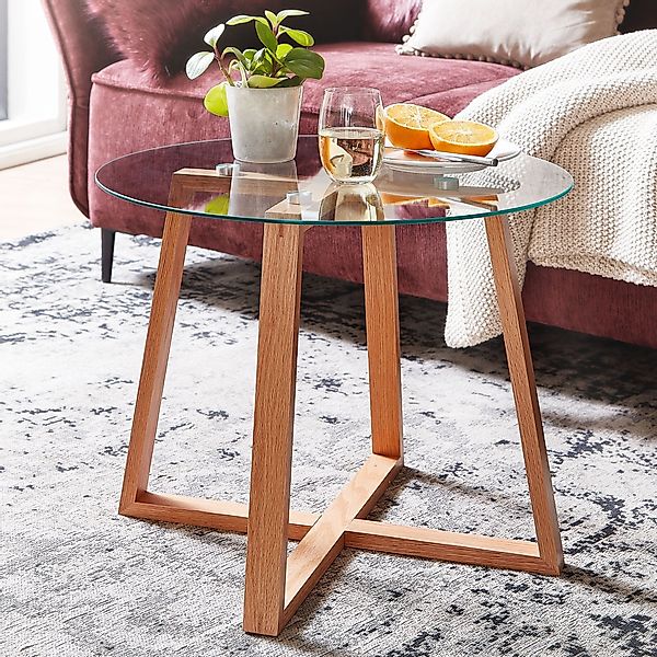 furnicato Couchtisch 58x58x47 cm Sofatisch Eiche günstig online kaufen